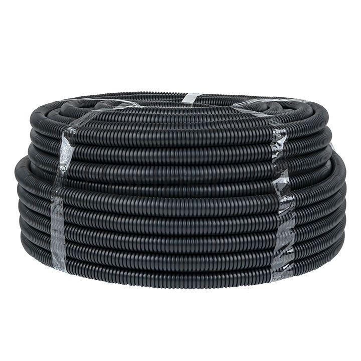 Труба гофрированная FRHF d25мм с протяжкой черный (уп.75м) Plast PROxima EKF FRHF-25