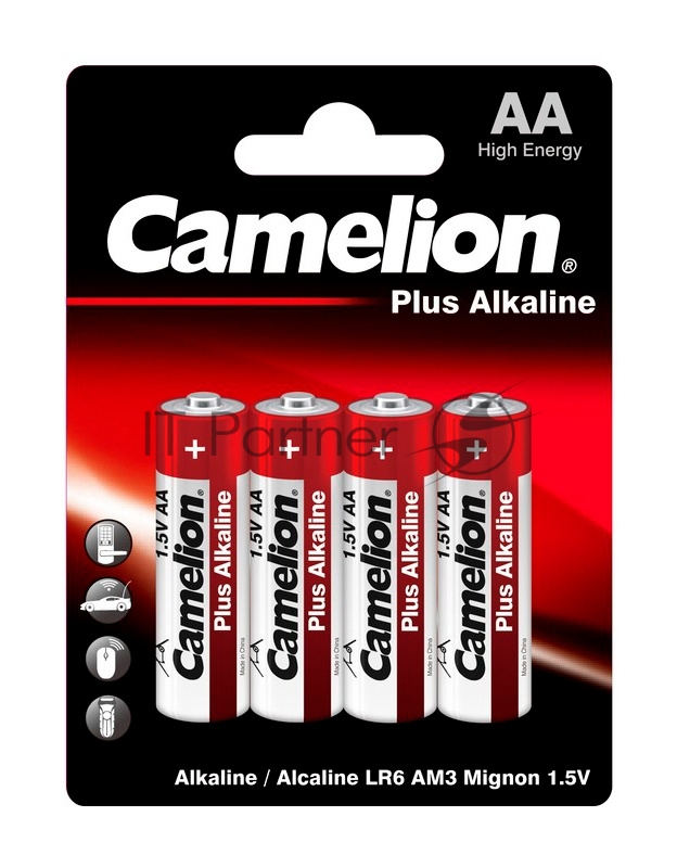 Camelion..LR 6  Plus Alkaline BL-4 (LR6-BP4, батарейка,1.5В) (4 шт. в уп-ке)