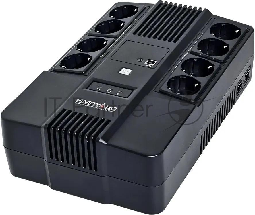 ИБП Импульс - МАСТЕР 1000 ВА/600 Вт, Line-Interactive, in (220 - 240V 1xIEC-320 C14), 8xSchuko, Brick, цвет чёрный, MT10201