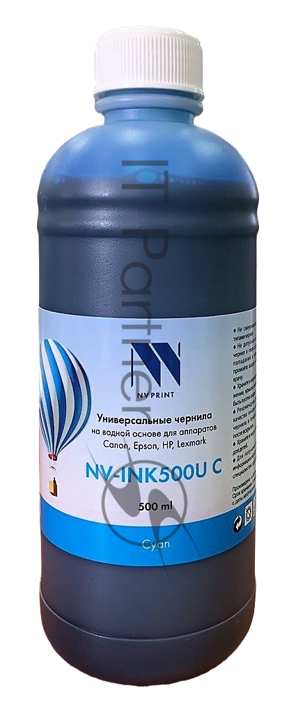 Чернила NV PRINT универсальные на водной основе NV-INK500UC для аппаратов canon/Epson/НР/Lexmark (500 ml) Cyan совместимые