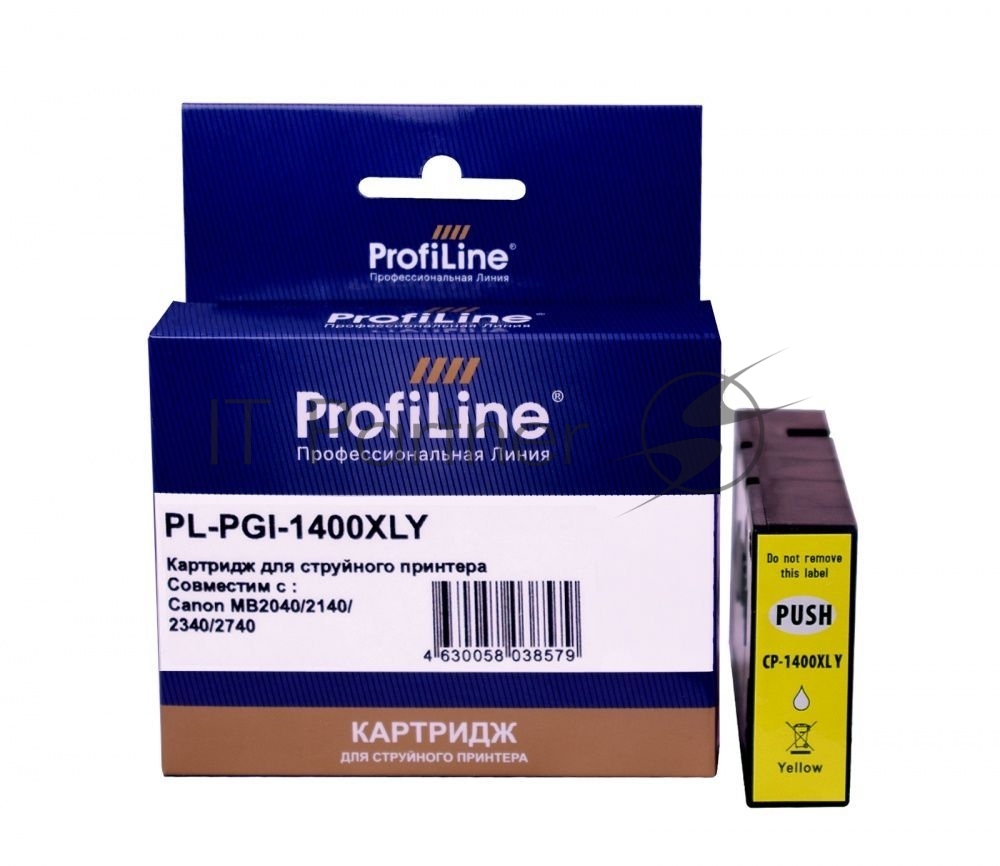 Картридж струйный ProfiLine PL-PGI-1400XLY для принтеров Canon MB2040/MB2140/MB2340/MB2740 с чернилами Yellow