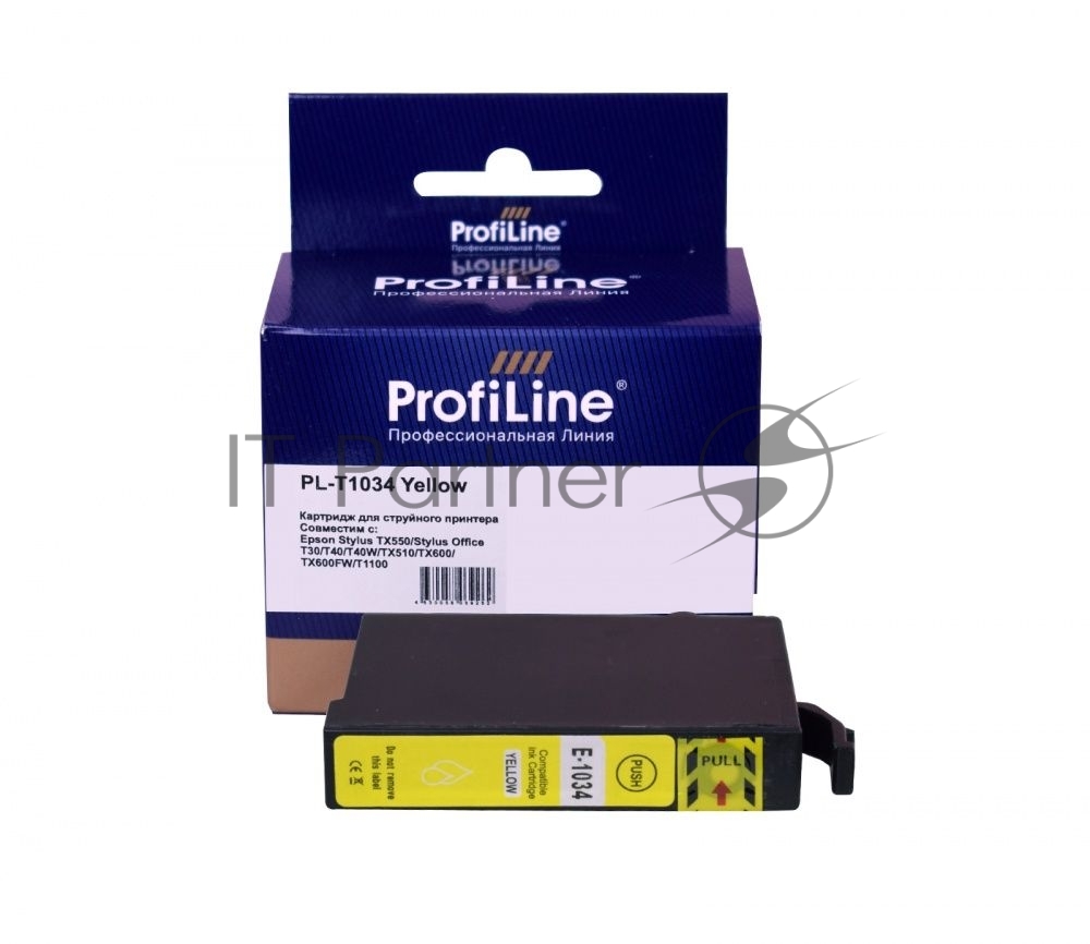 Картридж струйный ProfiLine PL-T1034 для принтеров Epson Stylus TX550/Stylus Office T30/T40/T40W/TX510/TX600/TX600FW/T1100 с чернилами Yellow 11,1 мл