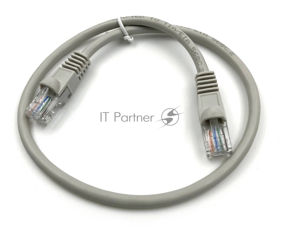 Патч-корд Buro cat.5e molded 0.5м серый RJ-45 (m)-RJ-45 (m)