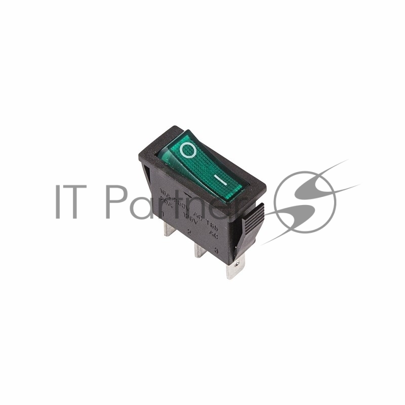 Rexant 36-2213 Выключатель клавишный 250V 15А (3с) ON-OFF зеленый  с подсветкой  