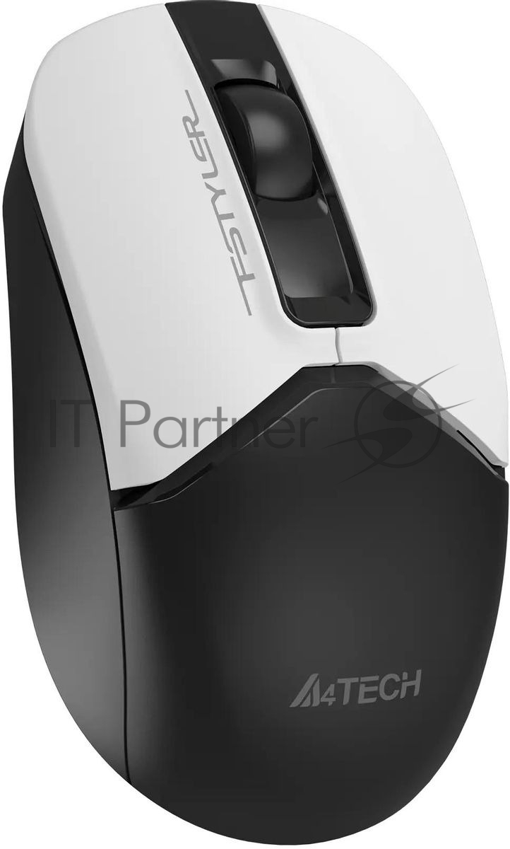 Мышь беспроводная A4Tech Fstyler FG12 белый/черный, 1200 dpi, радиоканал, USB, кнопки - 3