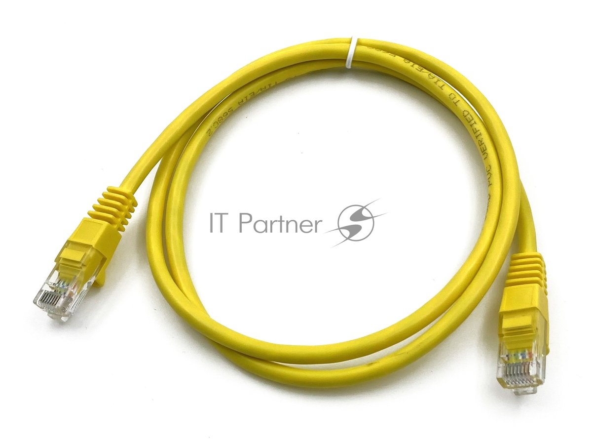 Патч-корд Buro cat.5e 1м желтый RJ-45 (м)-RJ-45 (м)