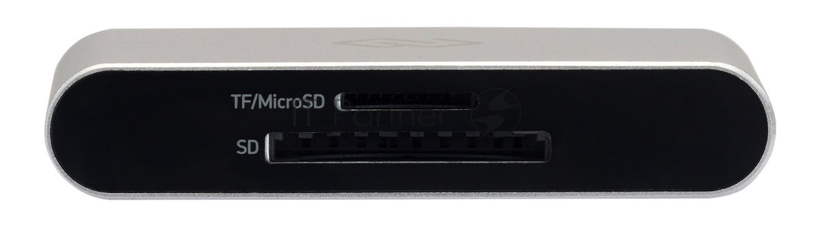 Кард-ридер Digma CR-С2501-S/серебристый/SD/TF/micro-SD/USB Type-C/алюминий