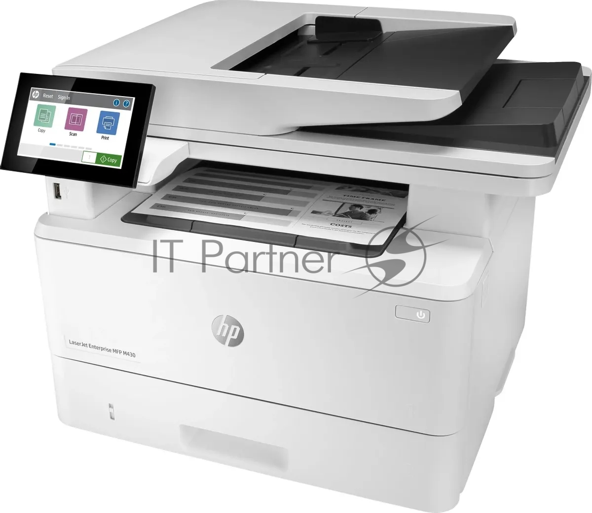 МФУ лазерное HP LaserJet Enterprise M430f (3PZ55A), A4, ч/б, печ. до 40 стр/мин., скан. до 29 стр/мин., 1200 x 1200 dpi (печать) 600x600dpi (скан), USB, RJ-45, Air Print, Mopria