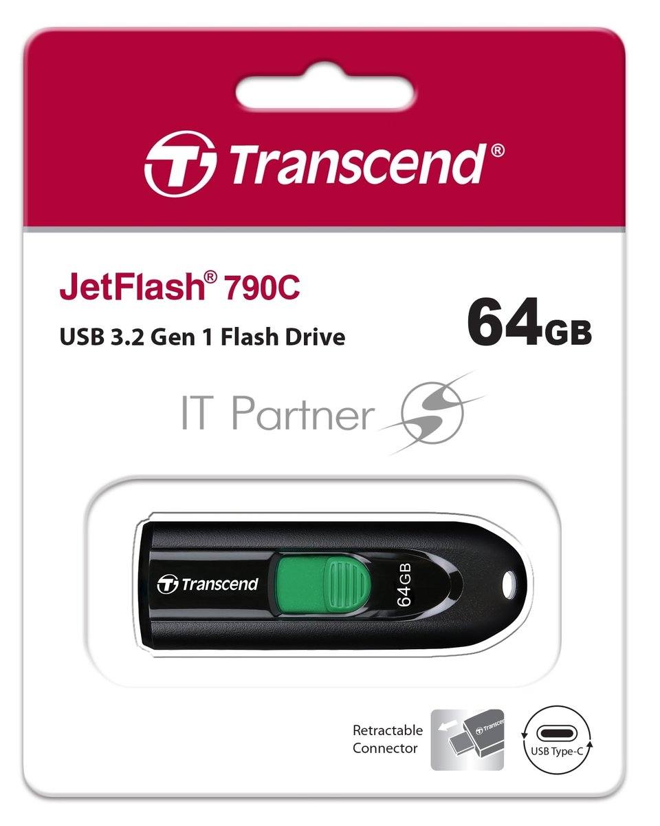 Флешка Transcend TS64GJF790C, 64GB, USB 3.0 Type-C