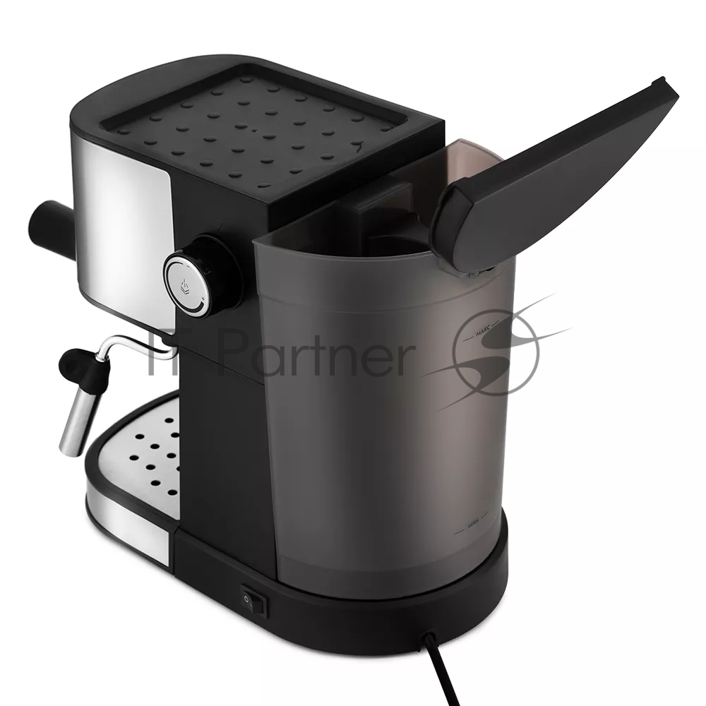 Кофеварка рожковая Kitfort KT-753 черный/нержавеющая сталь, молотый, 1 л, 850 Вт, 15 бар