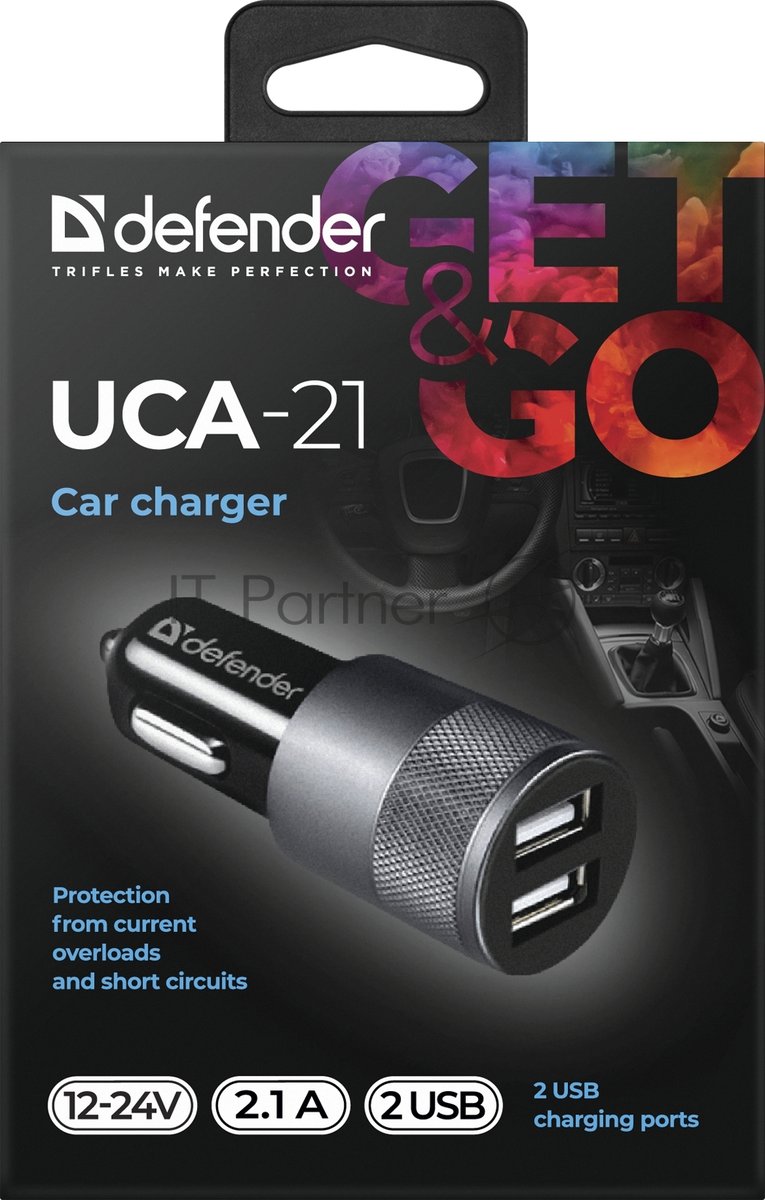 Зарядное устройство для авто Defender UCA-21 5V 2.1A