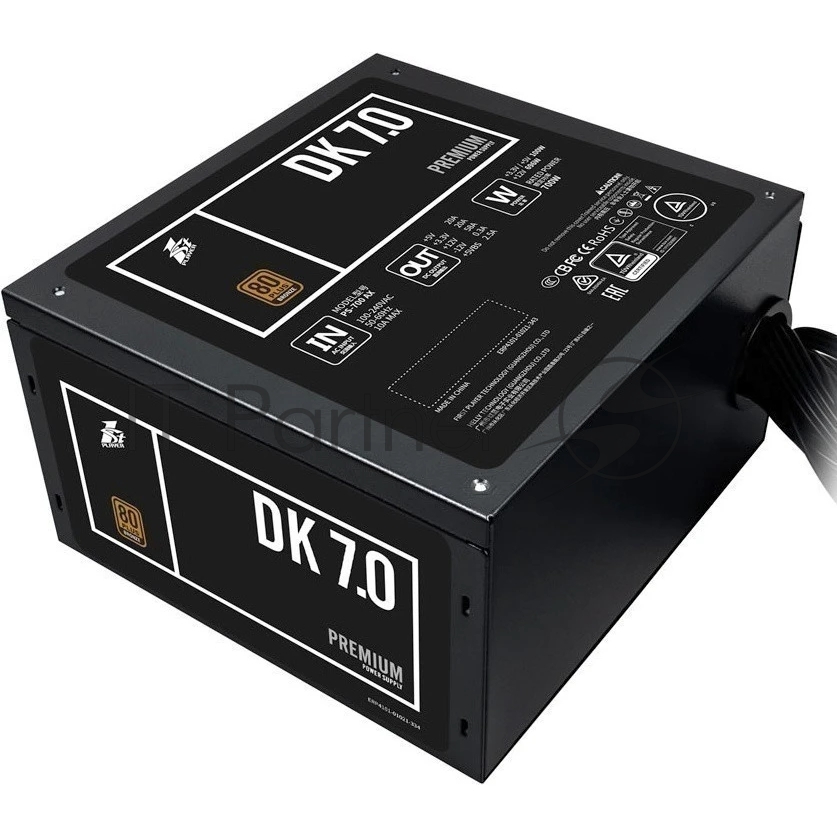 1STPLAYER DK PREMIUM 700W / ATX 2.4, APFC, 80 PLUS Bronze, Double Forward, Japan main cap, 120mm fan, non-modular / PS-700AX