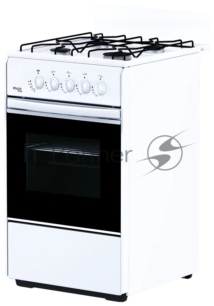 Плита газовая Лада Nova RG 24039 W белый, конфорок 4 газовых, духовка 50 л, 50 см x 85 см x 60 см