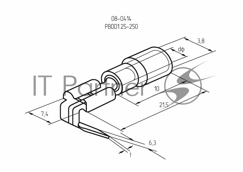 Клемма плоская Rexant изолированная гнездо 7.4 мм + штекер - 6.3 мм 0.5-1.5 мм² (РПи-О 1.5-(6.3)/РПИо 1.5-7.5)