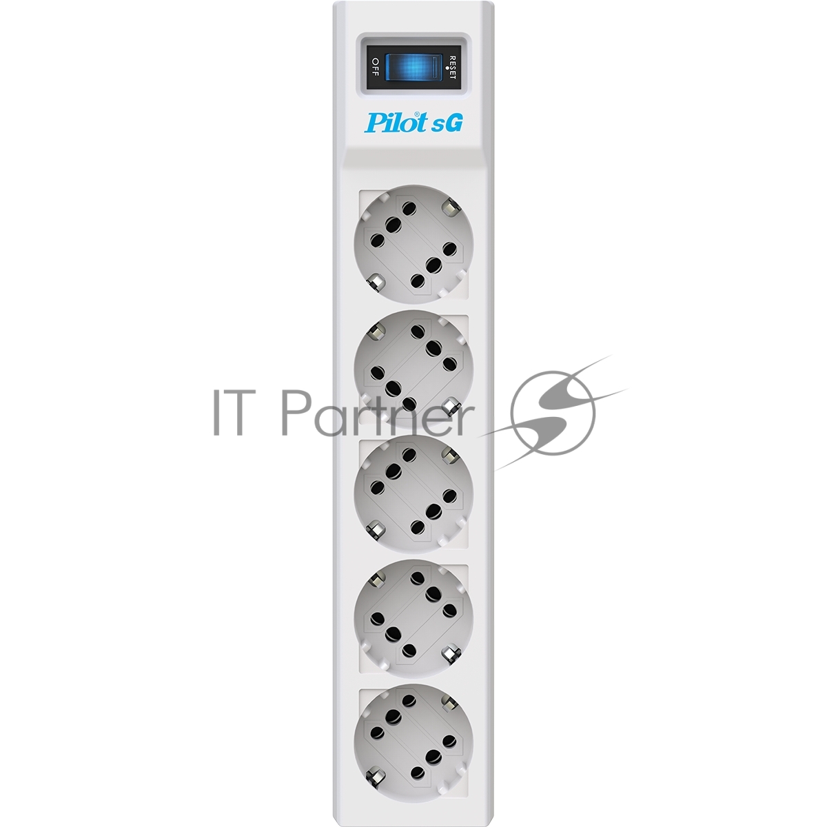Сетевой фильтр ZIS PILOT Surge protector Pilot SG5 5 outlets (GP), 10A/2.2kVt, automatic circuit-breaker, 3 m