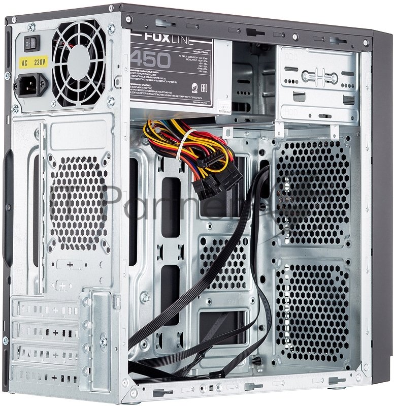 Компьютерный корпус Foxline FL-702, mATX, 1x5.25EXT, 1x3.5EXT, 2x3.5INT, 2xUSB 3.0, HDA, w/o FAN, w/450W ATX PSU, w/1.2m EU pwr cord