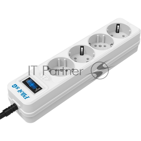Сетевой фильтр ZIS PILOT Surge protector Pilot SG5 5 outlets (GP), 10A/2.2kVt, automatic circuit-breaker, 3 m