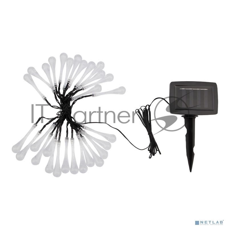 Каскад Lamper Сталактит LED 5 м с аккумулятором и выносной солнечной панелью 1 м, IP65, 2 режима работы: мигание и постоянное теплое белое свечение