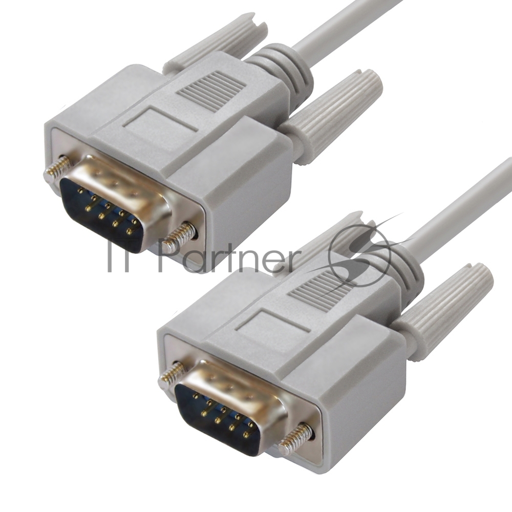 Кабель Greenconnect COM RS-232 порта соединительный 5 m GCR-DB9CM2M-5 m, 9M/9M Premium, серый, пластиковый пакет