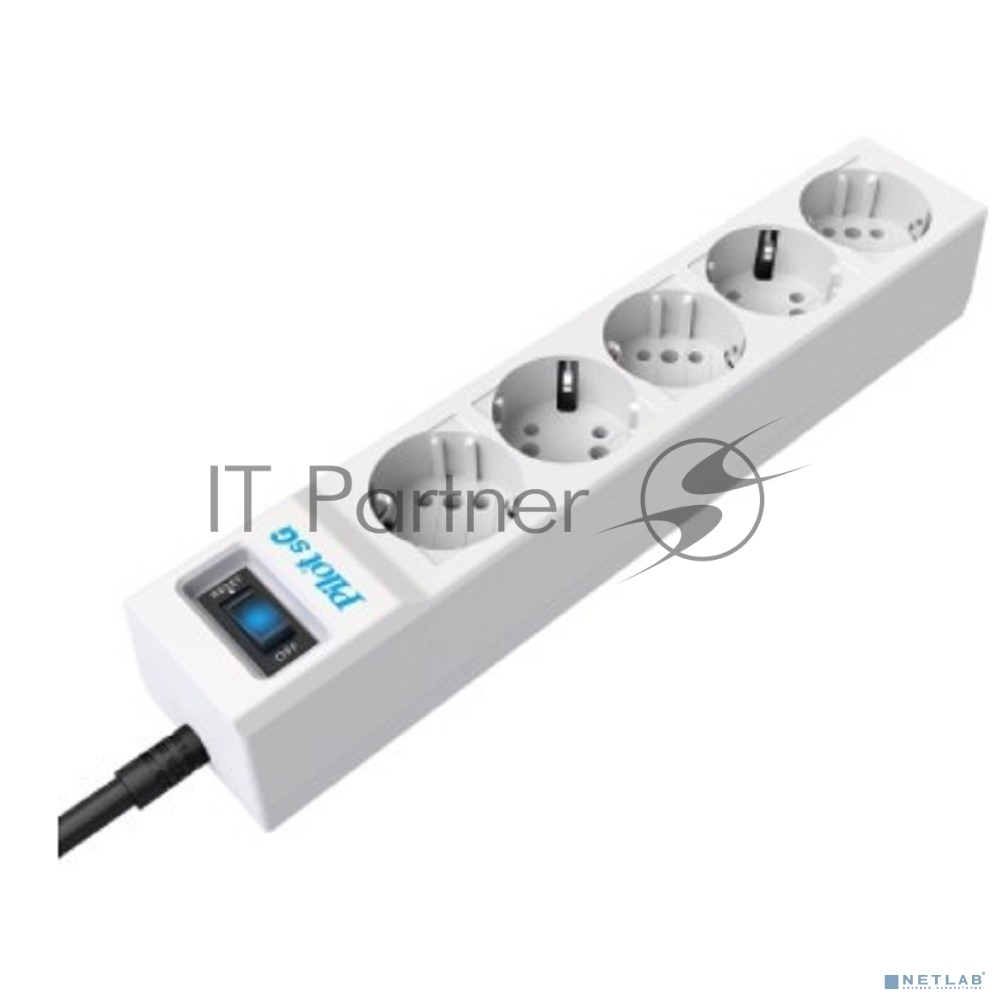 Сетевой фильтр ZIS PILOT Surge protector Pilot SG5 5 outlets (GP), 10A/2.2kVt, automatic circuit-breaker, 3 m