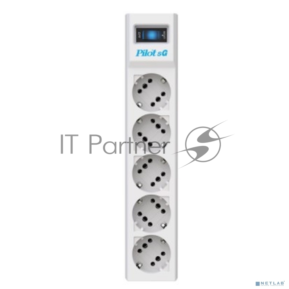 Сетевой фильтр ZIS PILOT Surge protector Pilot SG5 5 outlets (GP), 10A/2.2kVt, automatic circuit-breaker, 3 m