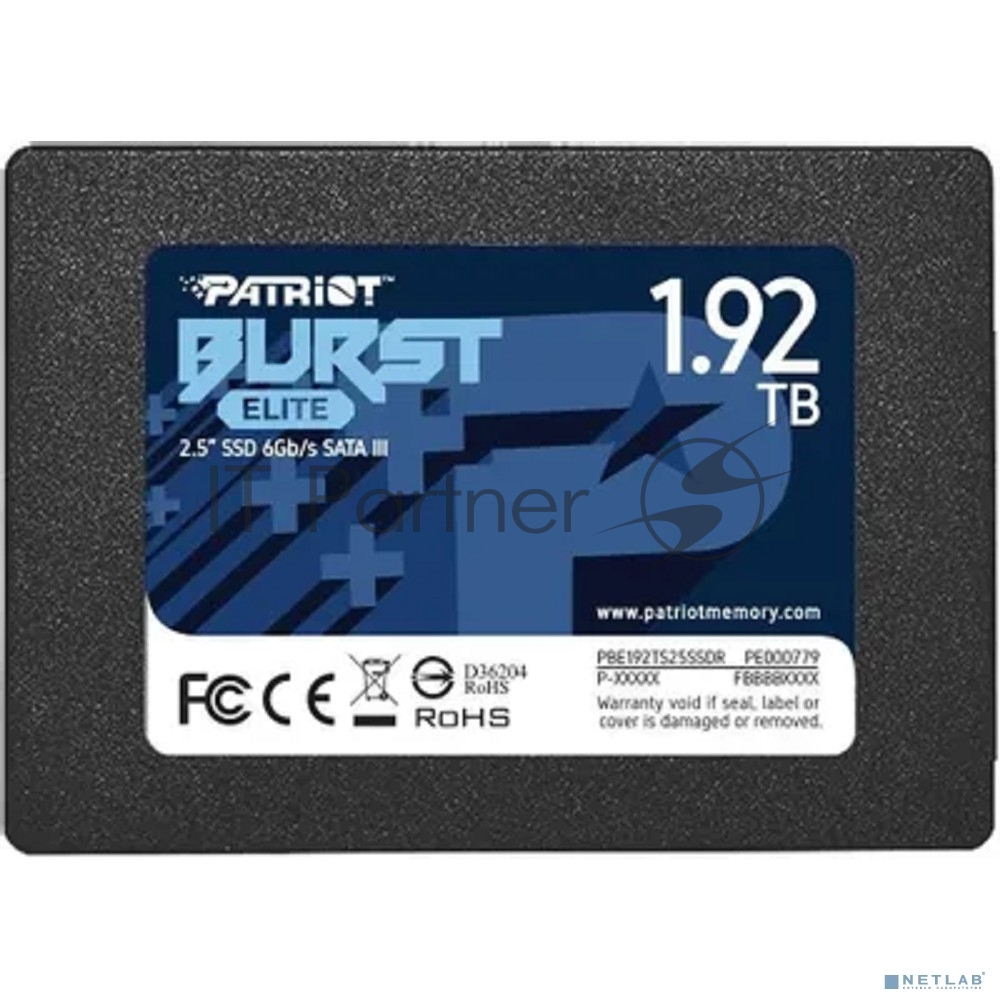 SSD Patriot Memory Burst Elite PBE192TS25SSDR, 1.92ТБ, SATA, 2.5"