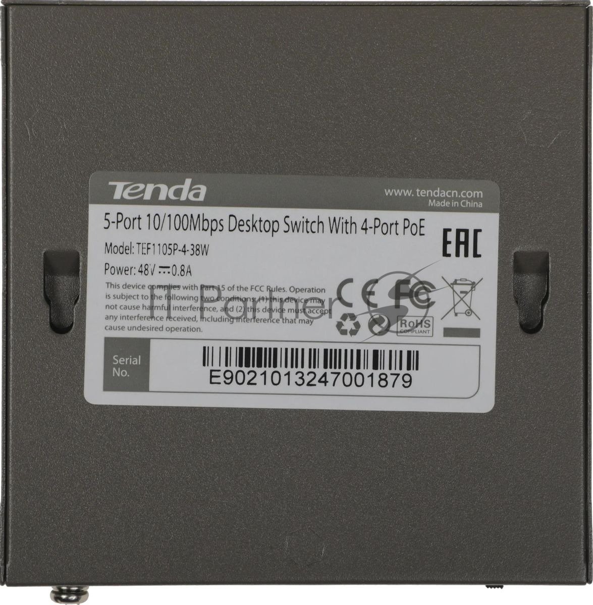 Коммутатор Tenda TEF1105P-4-38W 5PORT 10/100M