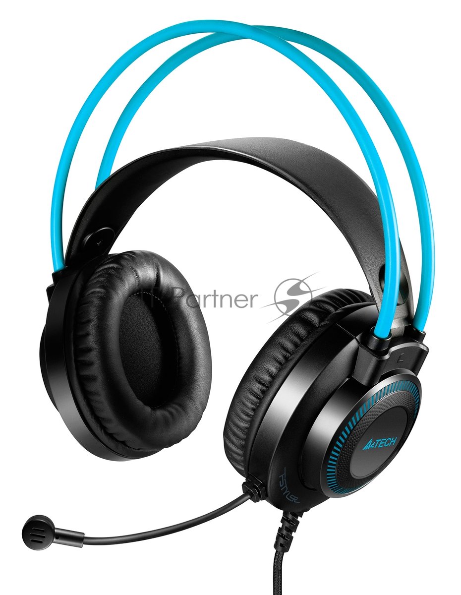 Гарнитура A4Tech Fstyler FH200U серый/синий, проводная