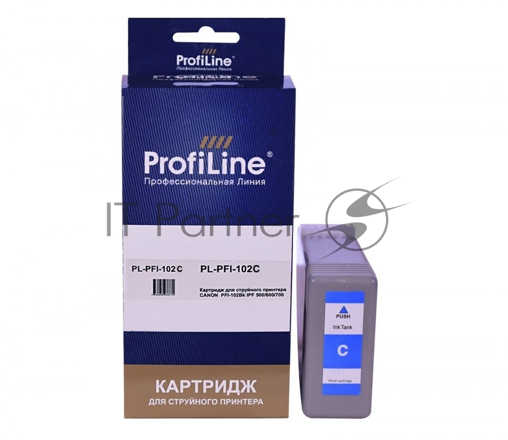 Картридж струйный ProfiLine PL-PFI-102C для принтеров Canon IPF510/IPF605/IPF610/IPF650/IPF655/IPF710/IPF750/IPF755/IPF760/IPF765 с чернилами Cyan