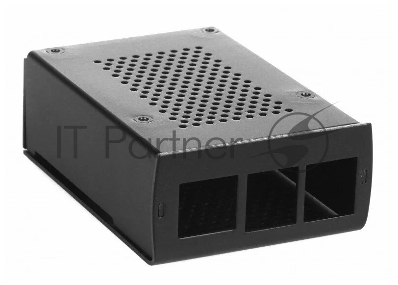Корпус перфорированный Qumo с доп.креплением, Aluminum Case, Raspberry Pi 4B, черный(RS035)