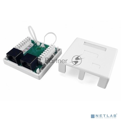 Розетка Hyperline SB1-2-8P8C-C5e-WH, RJ-45, Cat.5e, двойная, внешняя