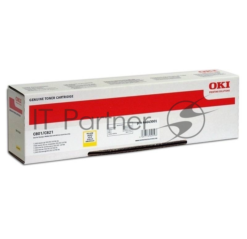 Картридж лазерный Oki C801/821 7.3K (yellow)