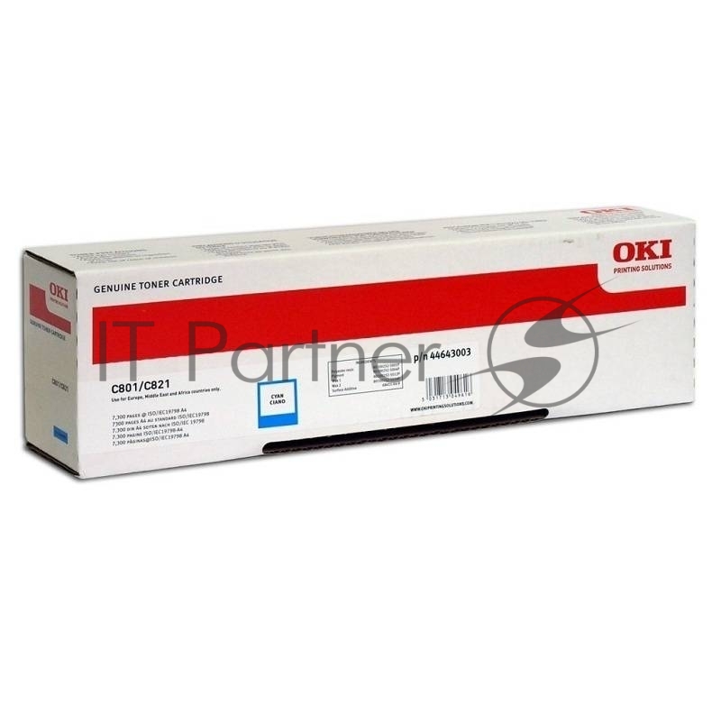 Картридж лазерный Oki C801/821 7.3K (голубой)