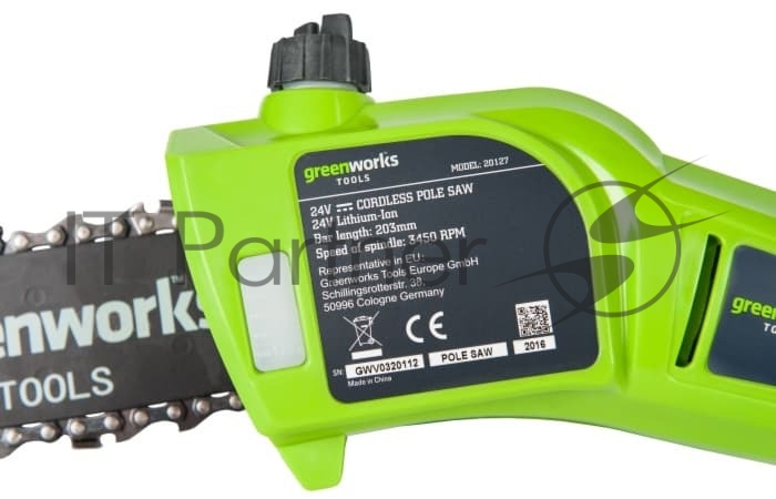 Высоторез/Сучкорез аккумуляторный (2000107) GreenWorks G-24 G24PS20, 24V, 20 см, без АКБ и ЗУ