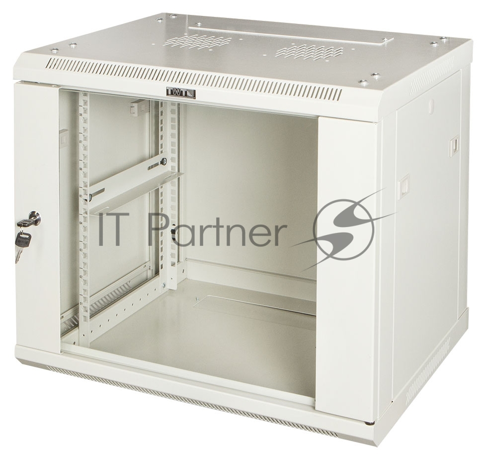 Шкаф коммутационный Lanmaster (TWT-CBWPG-6U-6X6-GY) настенный 6U 600x600мм пер.дв.стекл 60кг серый 500мм 368мм IP20 сталь