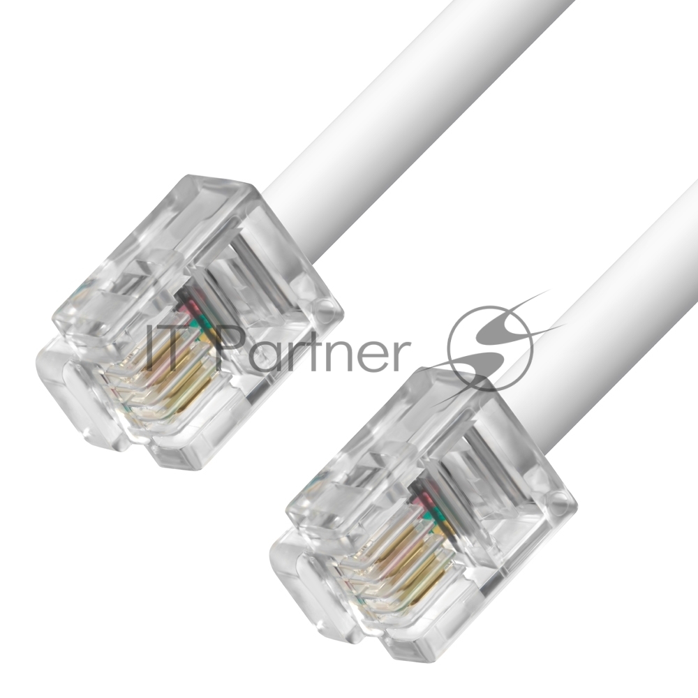 Телефонный шнур Greenconnect удлинитель для аппарата 10.0m GCR-TP6P4C-10.0m, 6P4C (джек 6p4c - jack 6p4c) белый Greenconnect Телефонный шнур удлинитель для аппарата 10.0m GCR-TP6P4C-10.0m, 6P4C (джек 6p4c - jack 6p4c) белый
