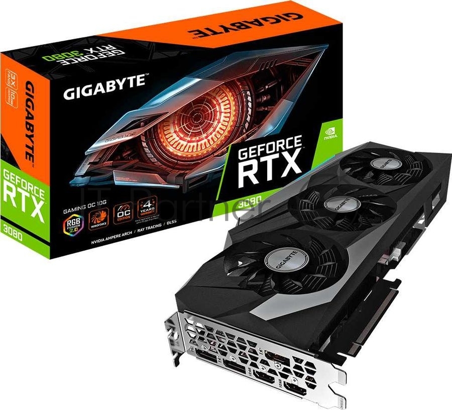 Видеокарта Gigabyte GV-N3080GAMING OC-10GD 2.0 LHR RTX 3080 NVIDIA GAMING OC 10Gb GDDR6X 320bit 2xHDMI 3xDP LHR