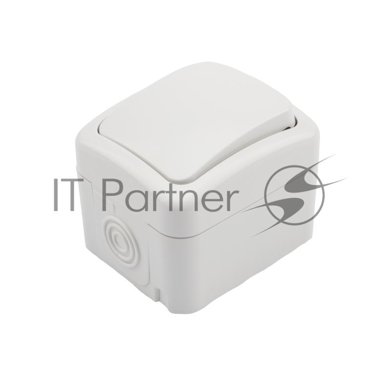 Переключатель проходной Kranz Mini OG открытой установки, IP54 белый