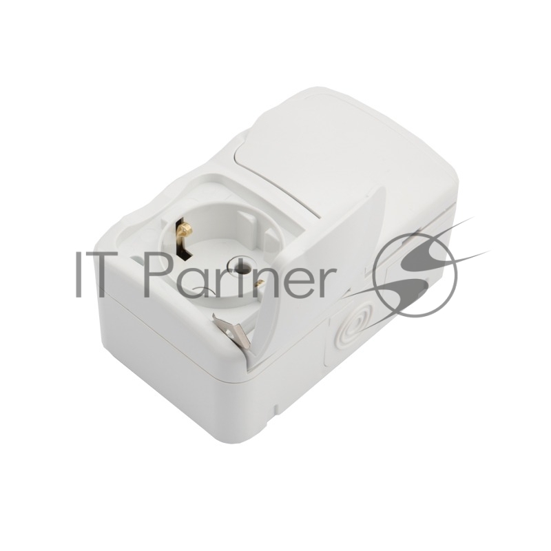 Блок из 2 розеток горизонтальный Kranz Mini OG открытой установки с заземлением, IP54 белый