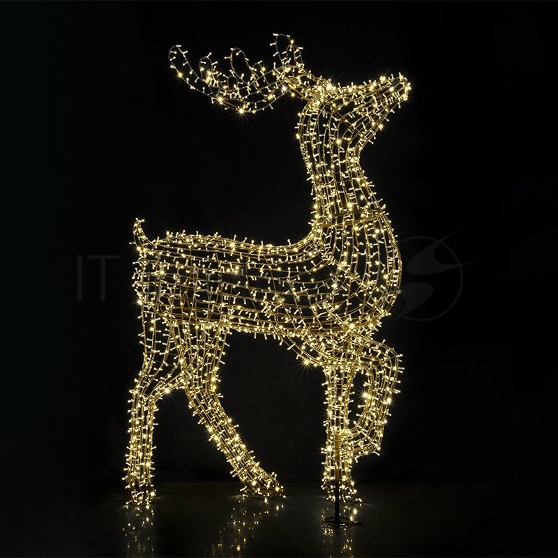 Фигура объемная Neon-night "Северный олень" 300х200 см, 3000 LED, IP65, цвет свечения теплый белый