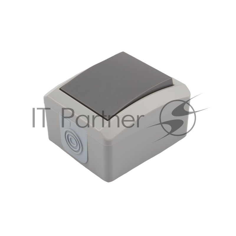 Переключатель проходной Kranz INDUSTRIAL открытой установки, IP54 серый