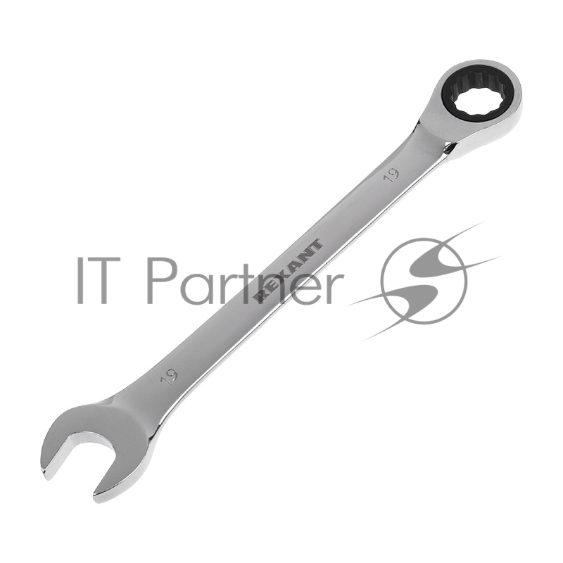Rexant (12-5813-1) Ключ комбинированный трещоточный 19мм, CrV, зеркальный хром 