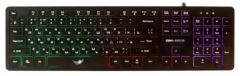 Клавиатура проводная Dialog Gan-Kata KGK-17U BLACK - игровая с RGb-подсветкой, USB, черная