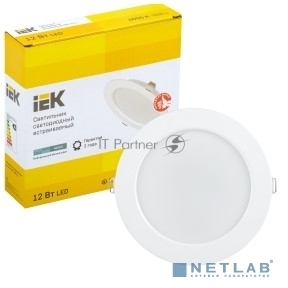 Светильник IEK LDVO0-1613-12-4000-K01 LED ДВО 1613 белый круг 12Вт 4000К IP20 пластик. корпус, диам 145 мм