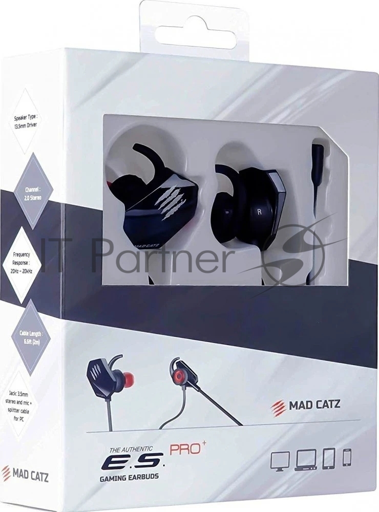 Гарнитура Mad Catz E.S. PRO+ чёрный, проводная, mini jack 3.5 мм, вставные