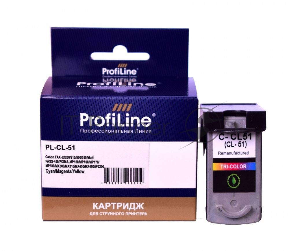 Картридж струйный ProfiLine PL-CL-51 для принтеров Canon PIXMA MP150/MP160/MP170/MP180/MP450/MP460/MX300/MX310/IP1200/IP2200/IP6210/IP6220/IP6310/IP6320 с чернилами Cyan/Magenta/Yellow