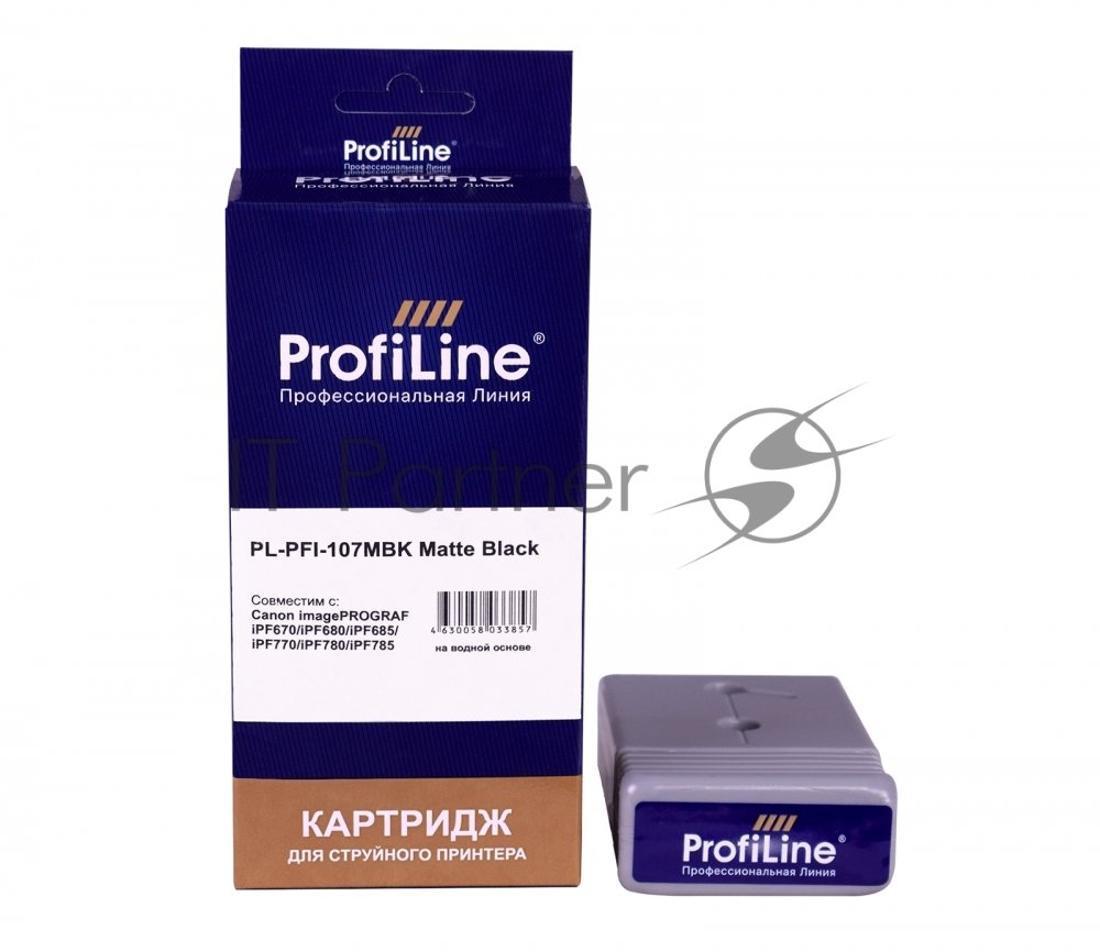 Картридж струйный ProfiLine PL-PFI-107MBK для принтеров Canon IPF670/IPF680/IPF685/IPF770/IPF780/IPF785 с чернилами Matte Black