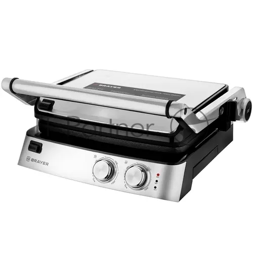 Гриль-пресс электрический BRAYER BR2007, 2000 Вт, съем.пласт 29x23 см, рег.расст,макс.темпер 240 С