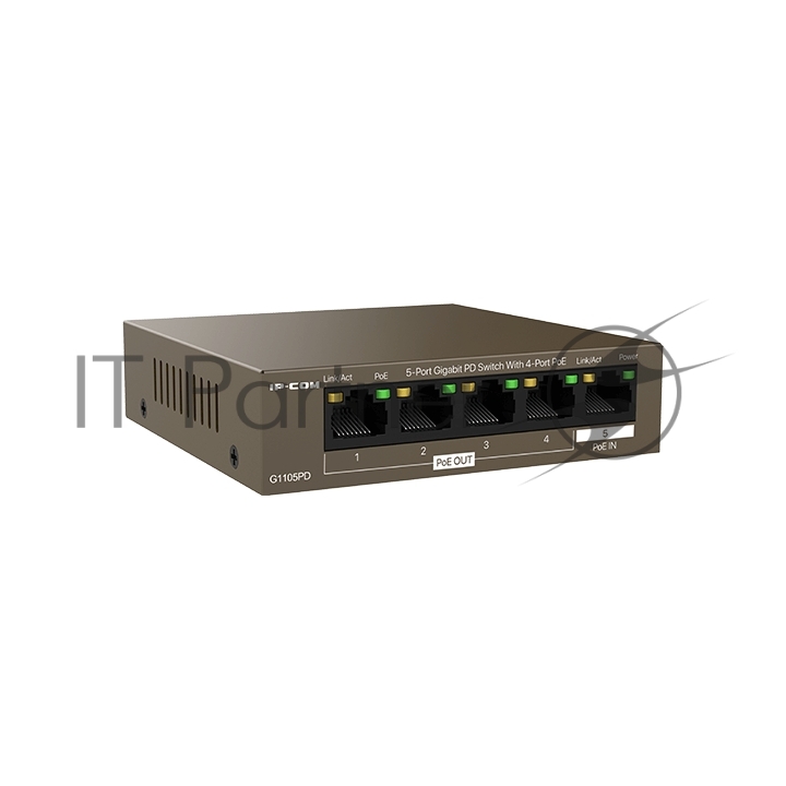 Коммутатор Tenda G1105PD (IP-COM) (5 портов Ethernet 10/100/1000 Мбит/сек, 4xPoE IEEE 802.3af 15.4W (max 30W)) (G1105PD)