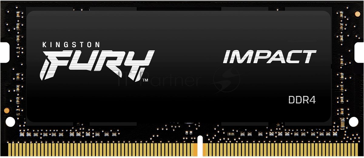 Оперативная память Kingston Fury Impact, DDR4, 16GB (1x16GB), 3200MHz, CL20, SO-DIMM
